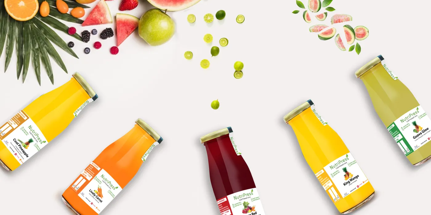Nutripress cold-pressed juices with fresh fruit