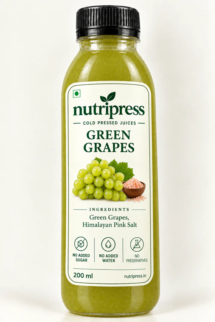 Nutripress Green Grapes cold-pressed juice bottle