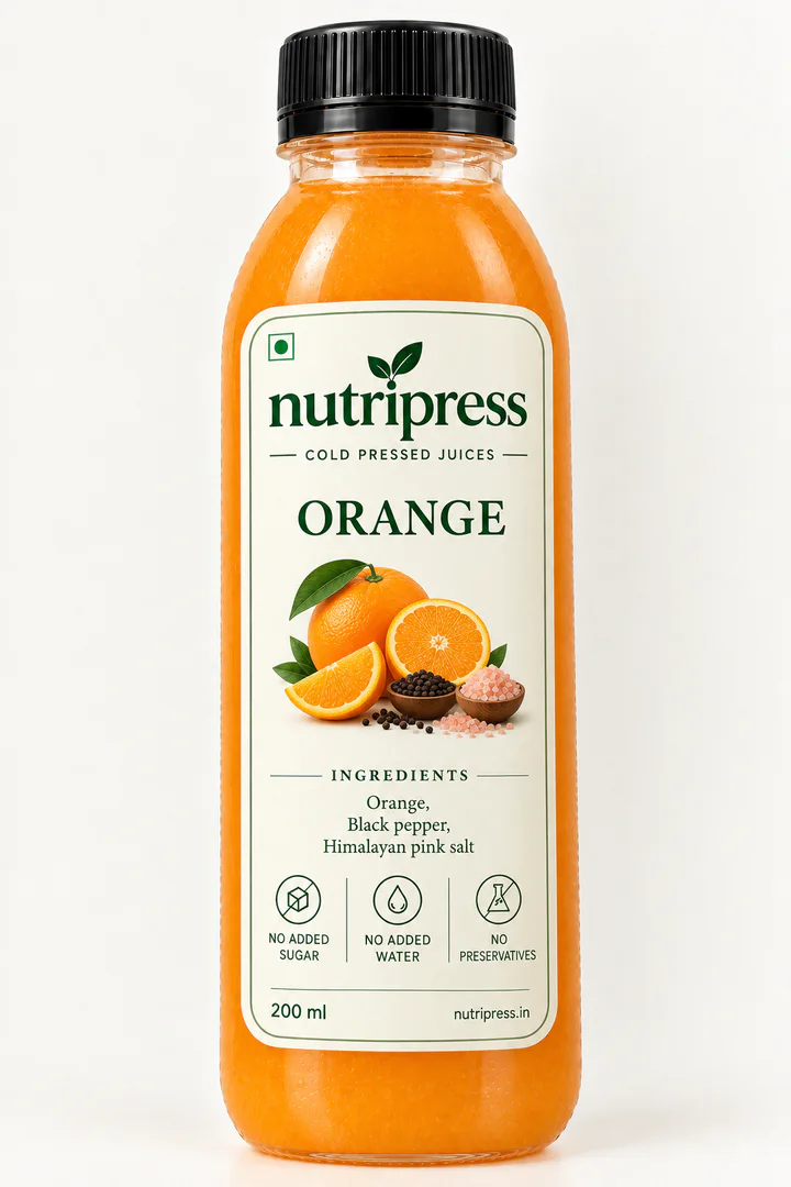 Nutripress Orange cold-pressed juice bottle