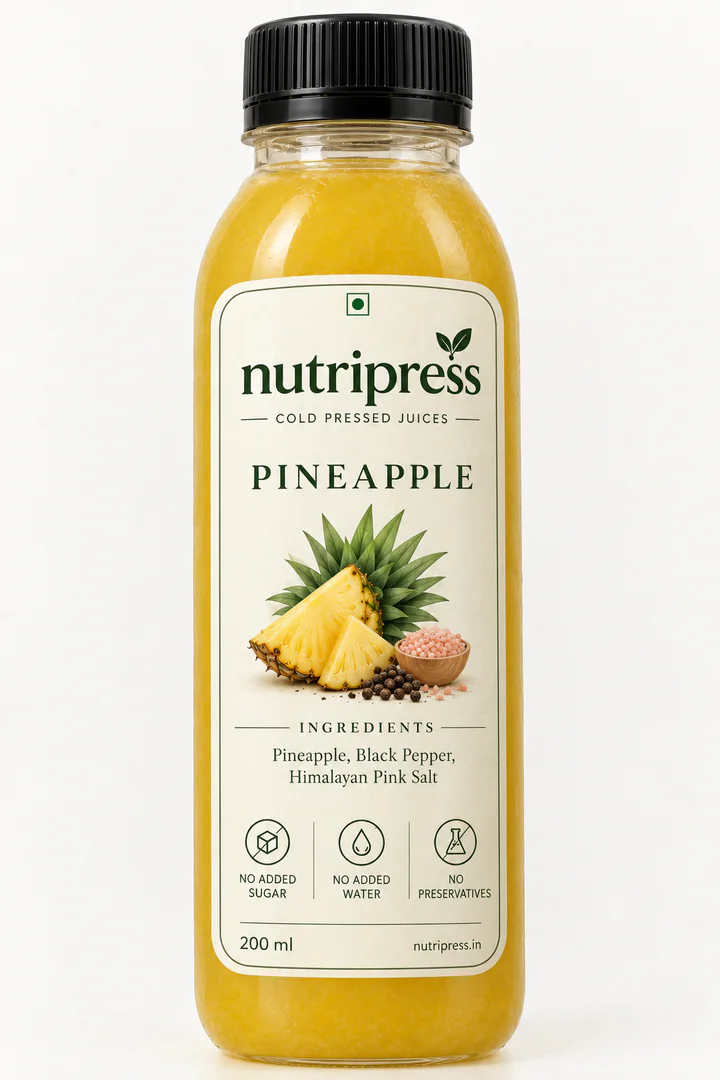 Nutripress Pineapple cold-pressed juice bottle
