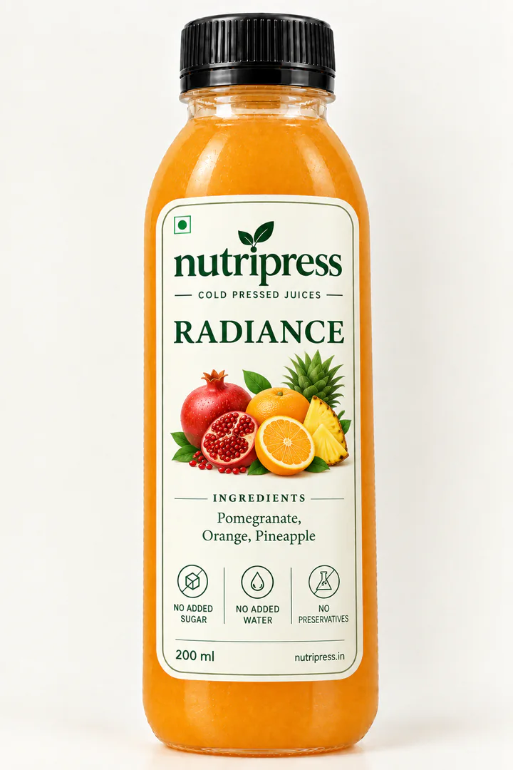 Nutripress Radiance cold-pressed juice bottle